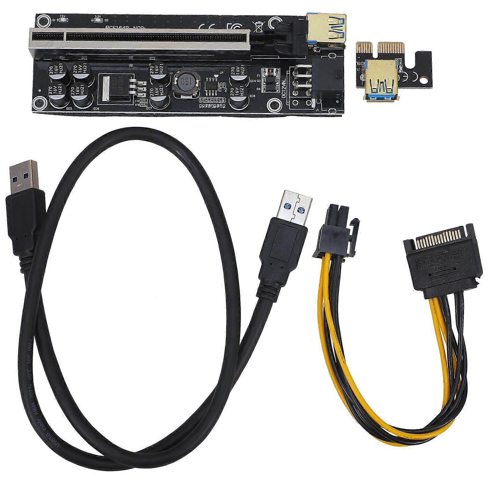 Set Pcie Mining Grafikkarte Pcie Karte Gpu Computerzubehör Pcie Gpu Externe Gpu Für Den Haushalt-12.80x4.80x1.60cm-black