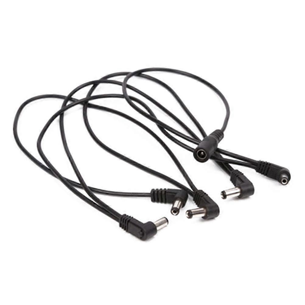 5-fach Abgewinkeltes Stromkabel Mit Daisy-chain-verbindung Für Gitarren- Und Bass-effektpedale-black