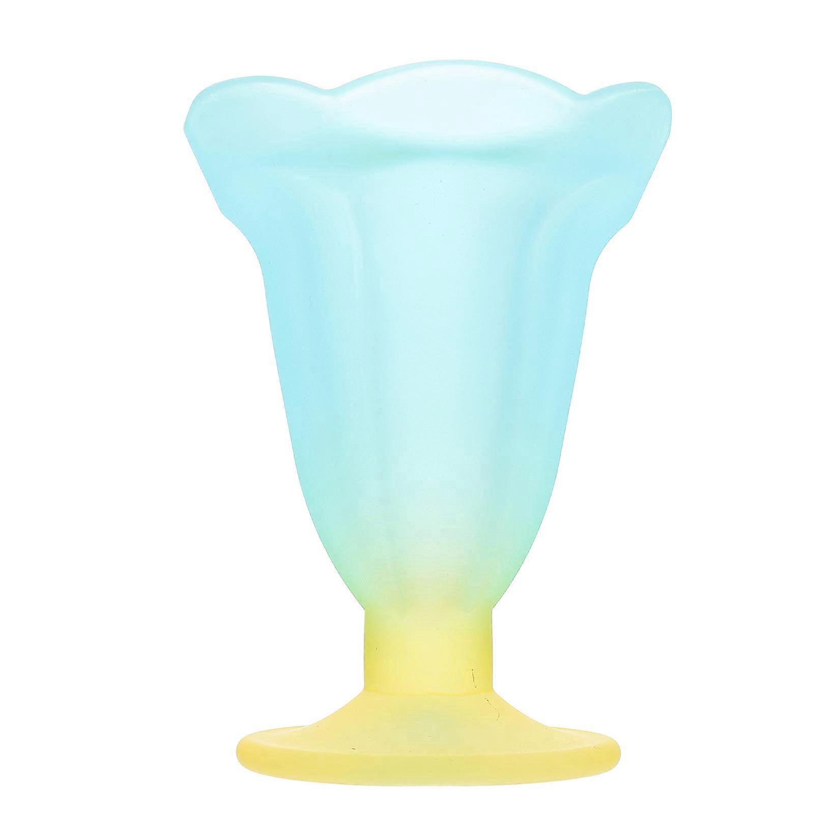Vintage-glasbecher Aus Mattiertem Glas, Farbiger Dessertbecher, Milchshake-becher, Eisbecher-13.5x10x8cm-blue
