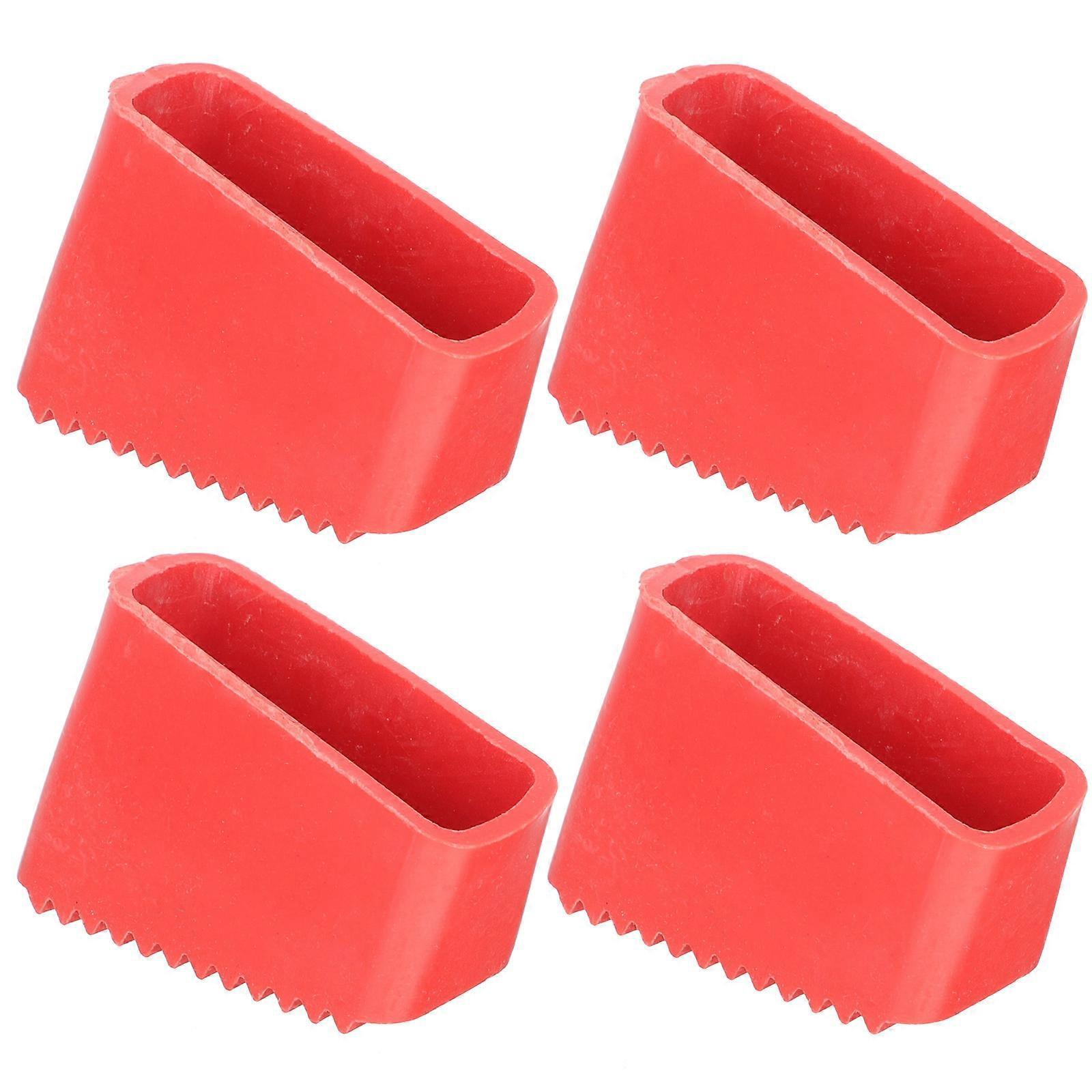Stück Haushaltsleiterfüße-überzüge, Gummifüße Für Leitern, Rutschfeste Leiterbeinüberzüge-5.50x3.80x2.50cm-red