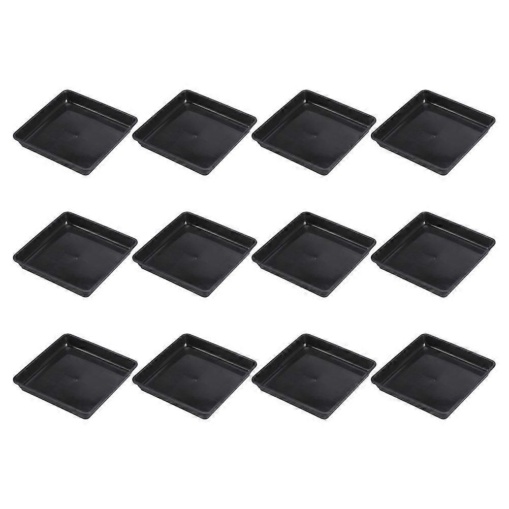 12 Stück Quadratische Untersetzer Für Blumentöpfe-18.00x18.00x2.50cm-black