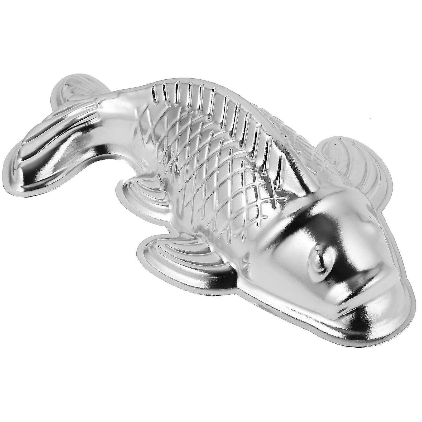 Fischförmige Reiskuchenform, Dekorative Schokoladen-backform, Gelee-diy-form, Küchenbedarf-25x13.8cm-silver