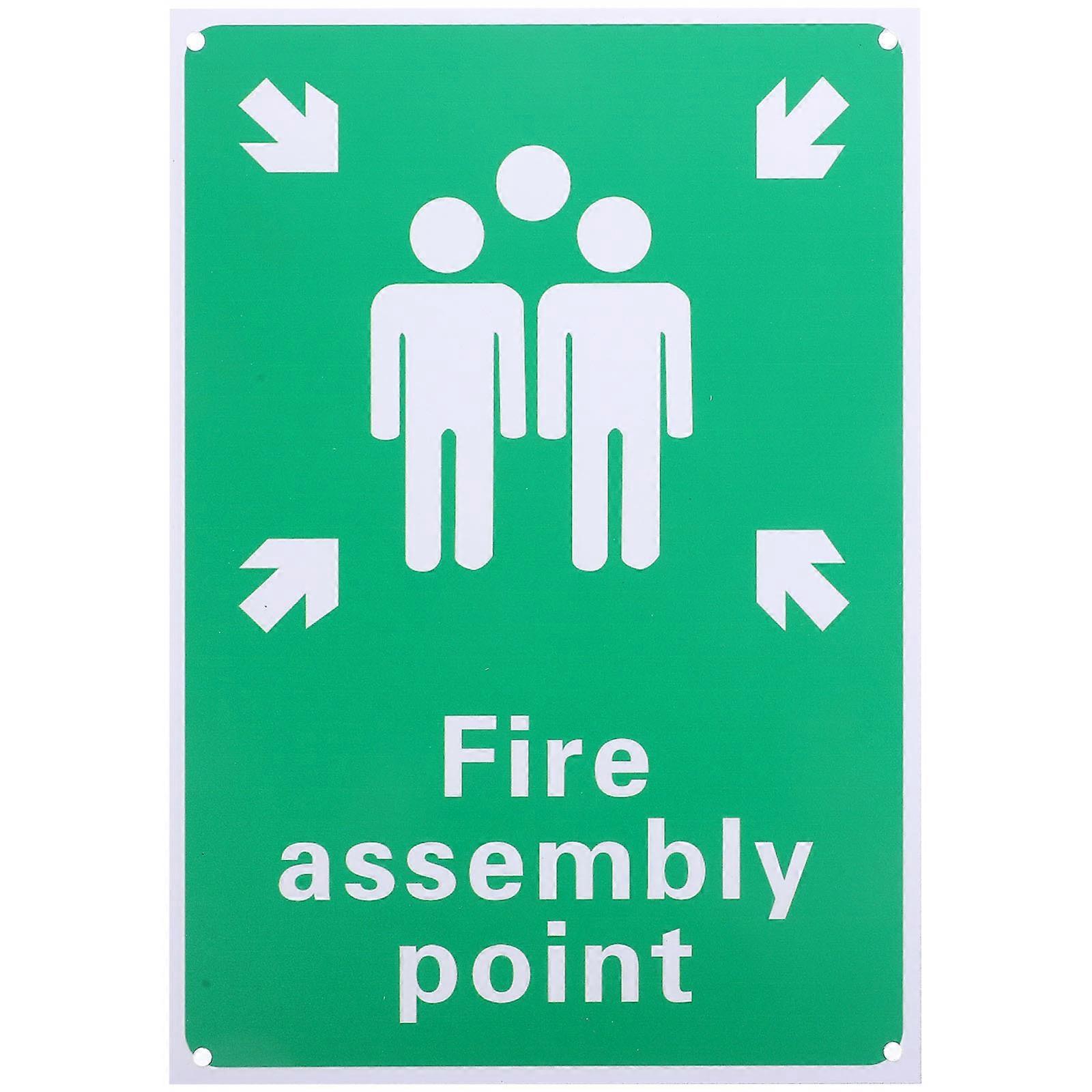 Feuersammelplatz-schild Aus Aluminium, Notfallschild Mit Symbol Und Text Für Park Und Garten-29.8x21cm