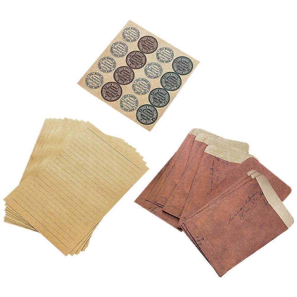 Set Briefpapier-set Mit Umschlag Und Briefpapier Im Retro-stil-21x14.3cm
