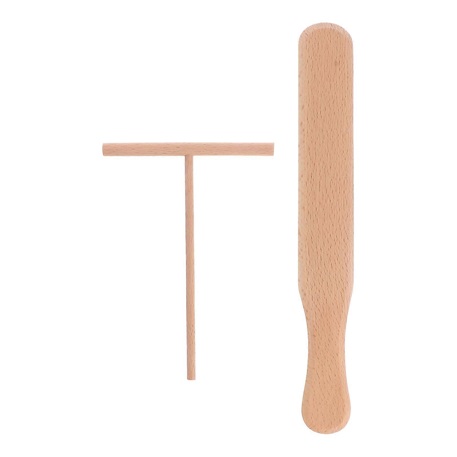 2-teiliges Pfannkuchen-backutensil: Holz-crêpe-streicher Und -spatel, Tortilla-rechen, Teigverteiler