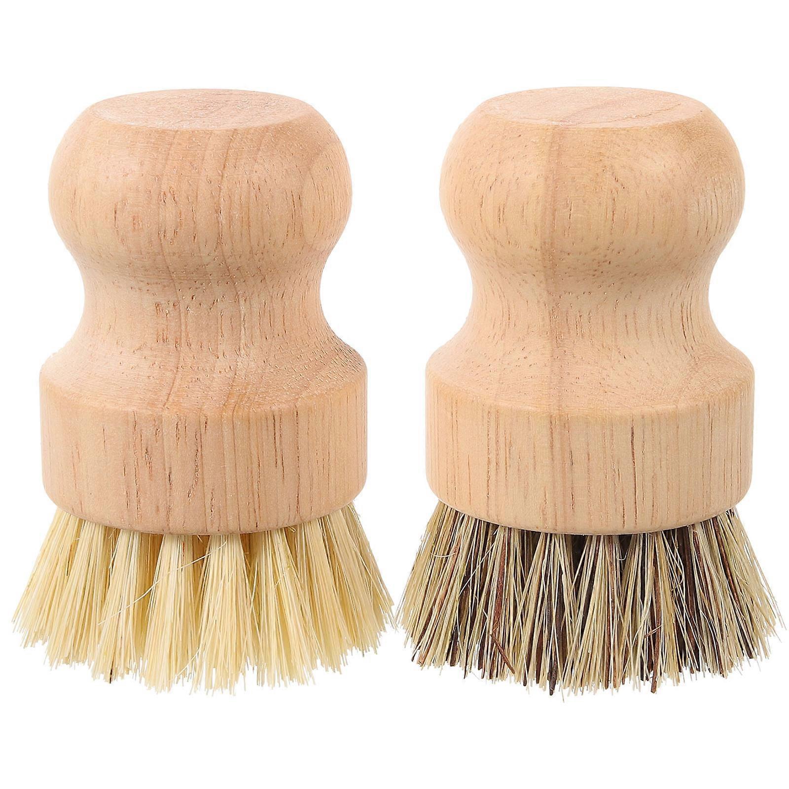 Stück Handbürsten Für Geschirr, Töpfe, Pfannen Und Küchenspülen (holzfarbe)-8.50x6.50x5.00cm