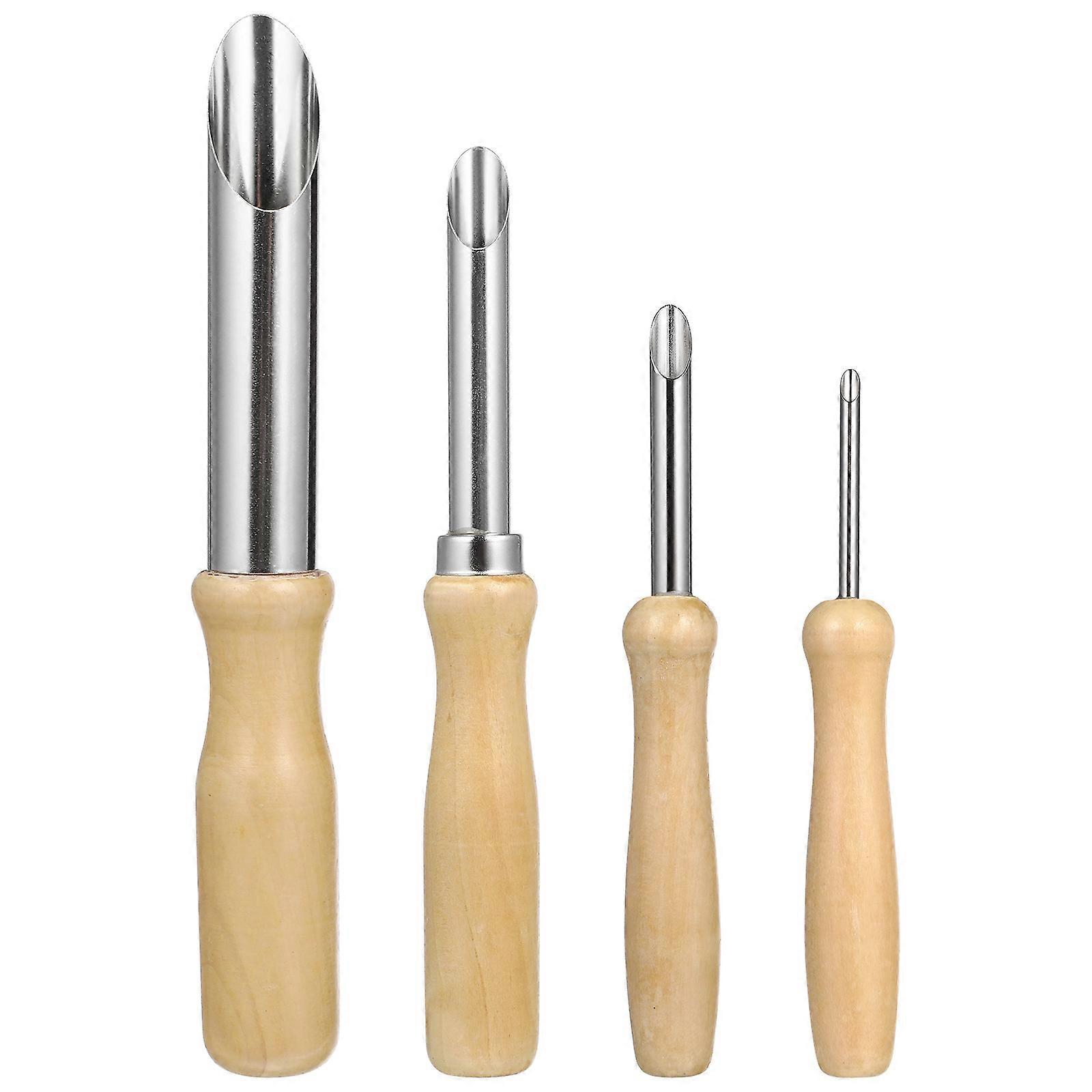 4-teiliges Set Kreislocher Aus Edelstahl Und Holz Für Ton, Geeignet Für Töpferei Und Bildhauerei.