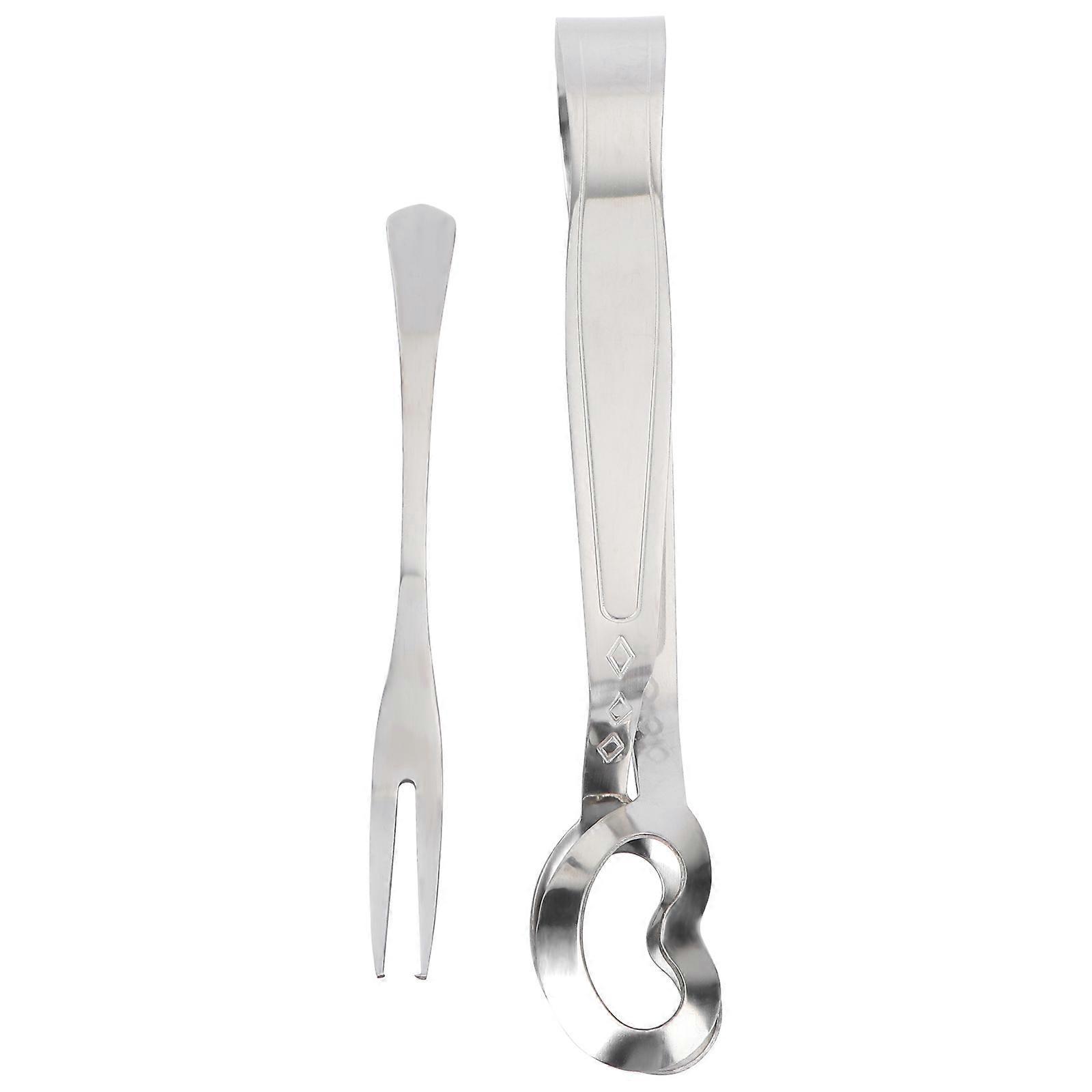 2-teiliges Set Edelstahl-lebensmittelclips, Schneckengabelclips, Schneckenzangen, Besteck Für Zuhause, Restaurant, Hotel (gabel Und Clip)-16.00x4.00x2.50cm
