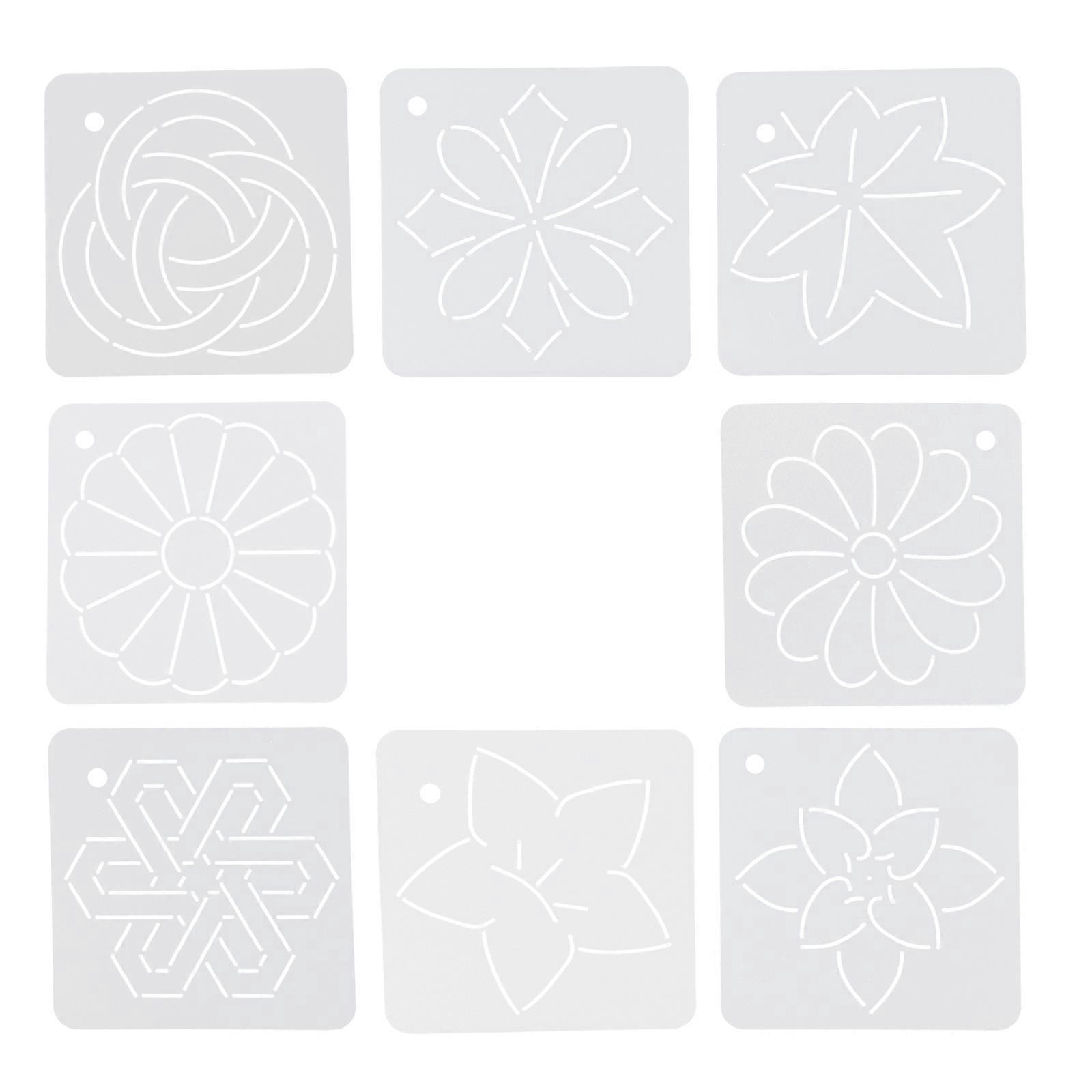 8-teiliges Quilt-schablonen-set Mit Blumenmuster, Nähvorlagen, Diy-bastelzubehör-11.70x11.70x0.10cm
