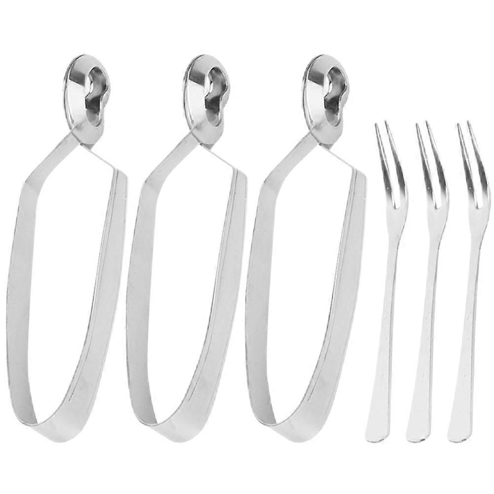 3-teiliges Set Aus Edelstahl: Speisezange, Schneckenzange, Gabel Und Küchenhelfer Für Zuhause-15.50x2.80x1.50cm-silver