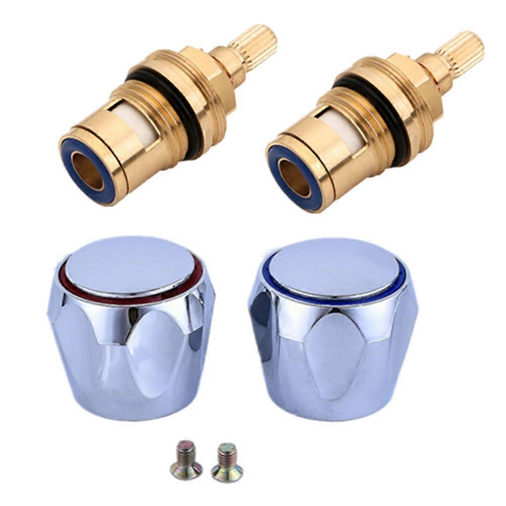 Set Ersatzteile Für Warm- Und Kaltwasserhähne: Knauf, Griff Und Spule-4.5x4.5cm