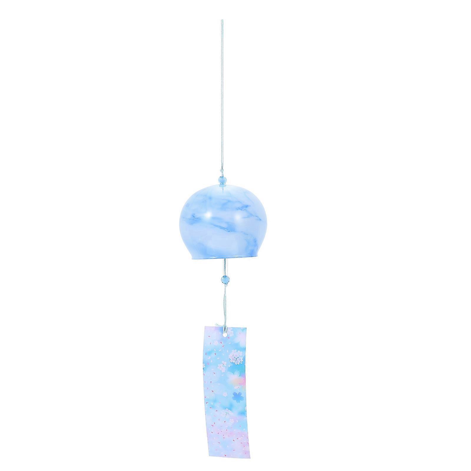 Windspiel Aus Glas Im Japanischen Stil Mit Kreativem Marmormuster, Windglocke Für Flur/terrasse-8x7cm-sky-blue