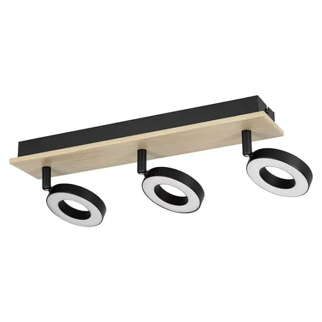 EGLO RIELVES SPOT RAIL L400 3X4.2W HOLZ/SCHWARZ/WEISS FSC