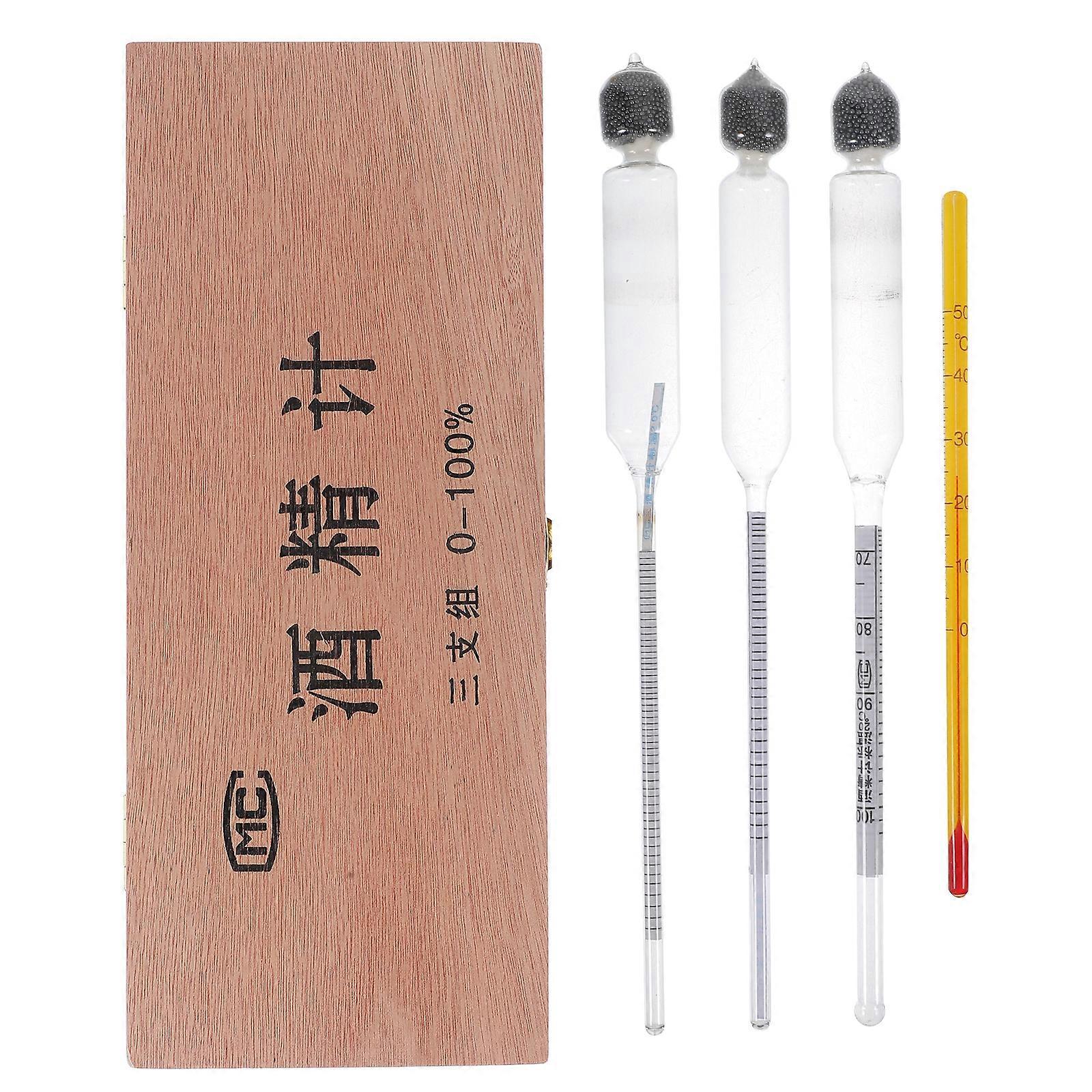 Set Alkoholmessgerät, Thermometer, Weinkonzentrationsmesser, Wiederverwendbarer Glasalkoholtester Für Die Weinherstellung-19.20x1.20x1.20cm