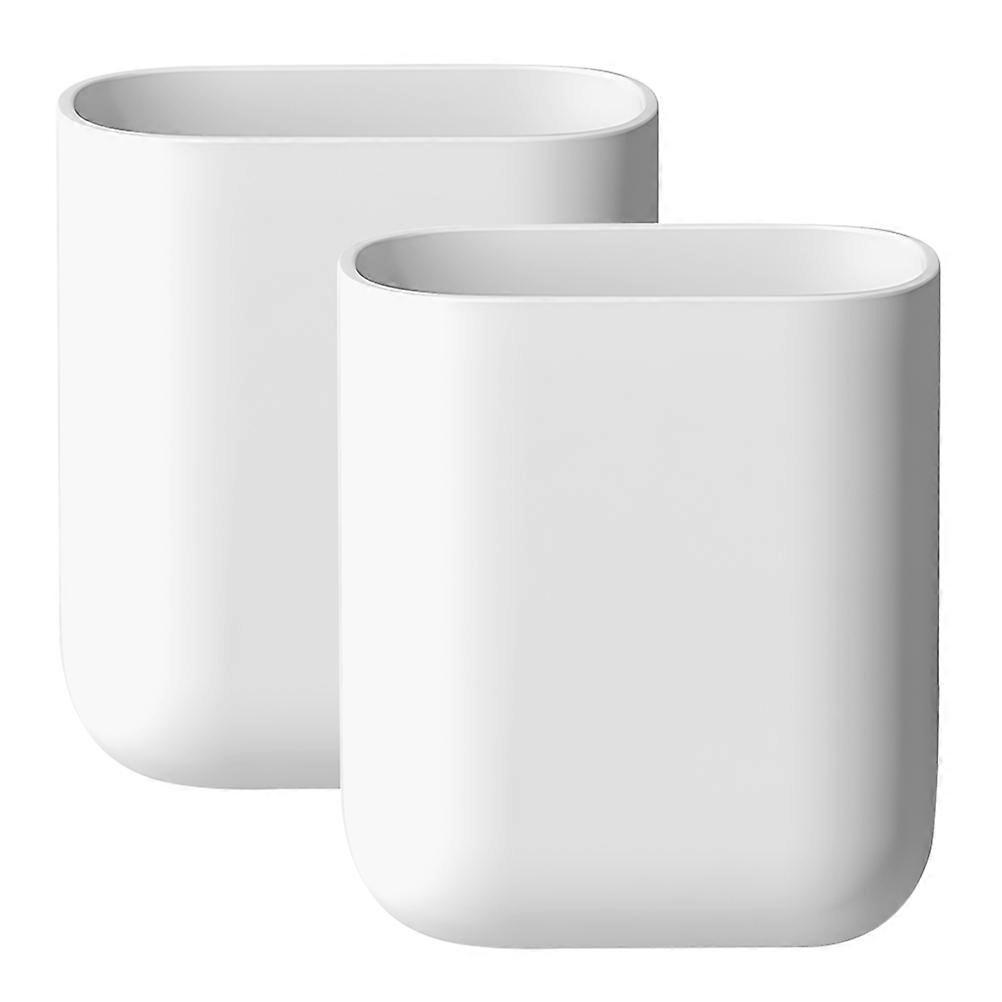 2er-set Wandhalterungen Für Zahnbürsten, Kein Bohren Erforderlich, Aufbewahrungsbehälter Für Badezimmer Und Make-up-regal-11.00x9.10x5.80cm-white