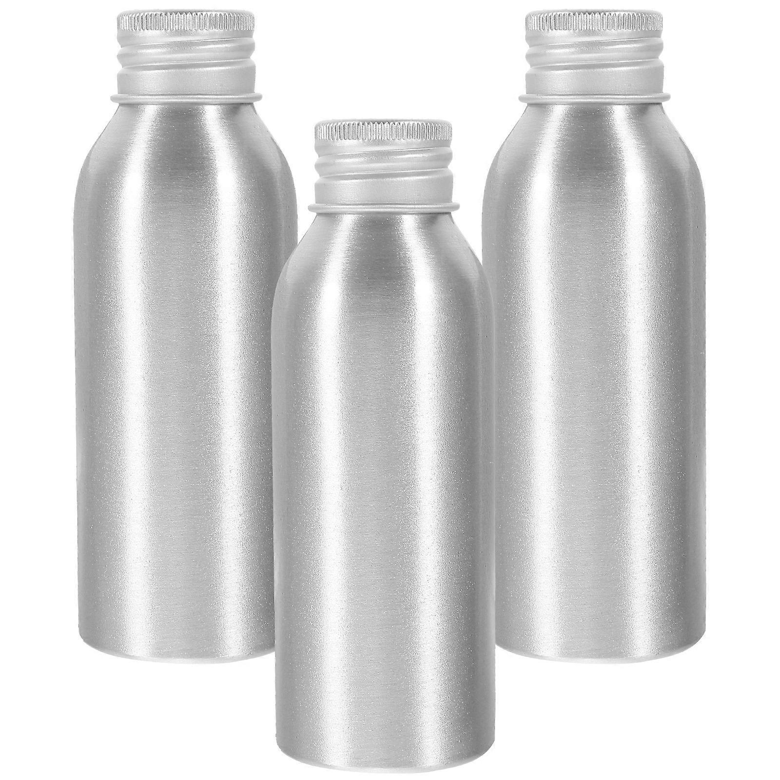 3er-set Nachfüllbare Aluminiumflaschen, Leere Parfümbehälter, Ätherische Ölflaschen-11.1x4cm-silver