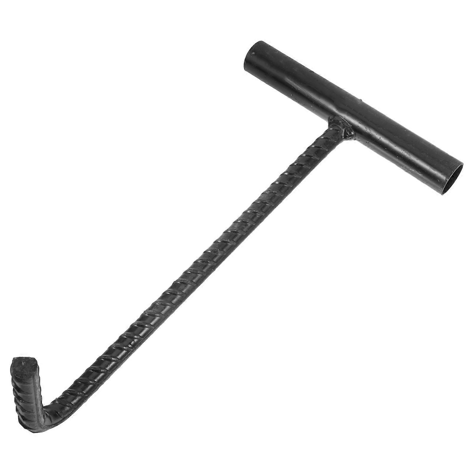 Schachtdeckelhaken, Rolltorhaken, Praktischer Stahl-ablaufgitterdeckelheber-27.00x15.00x6.50cm