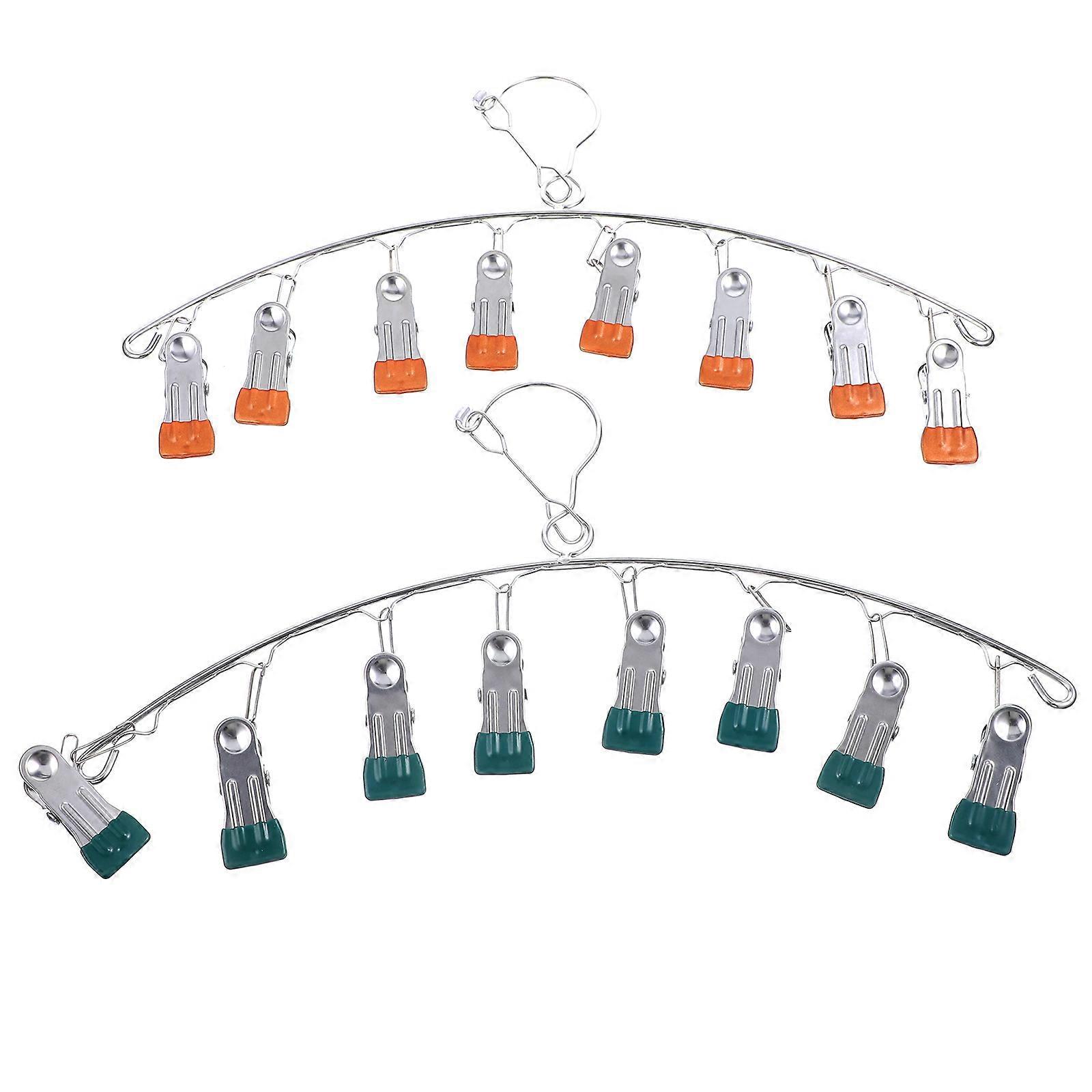 Stück Sockenclip-kleiderbügel Aus Edelstahl, Tropfbügel, Wäscheständer, Wäschezubehör-39x17cm