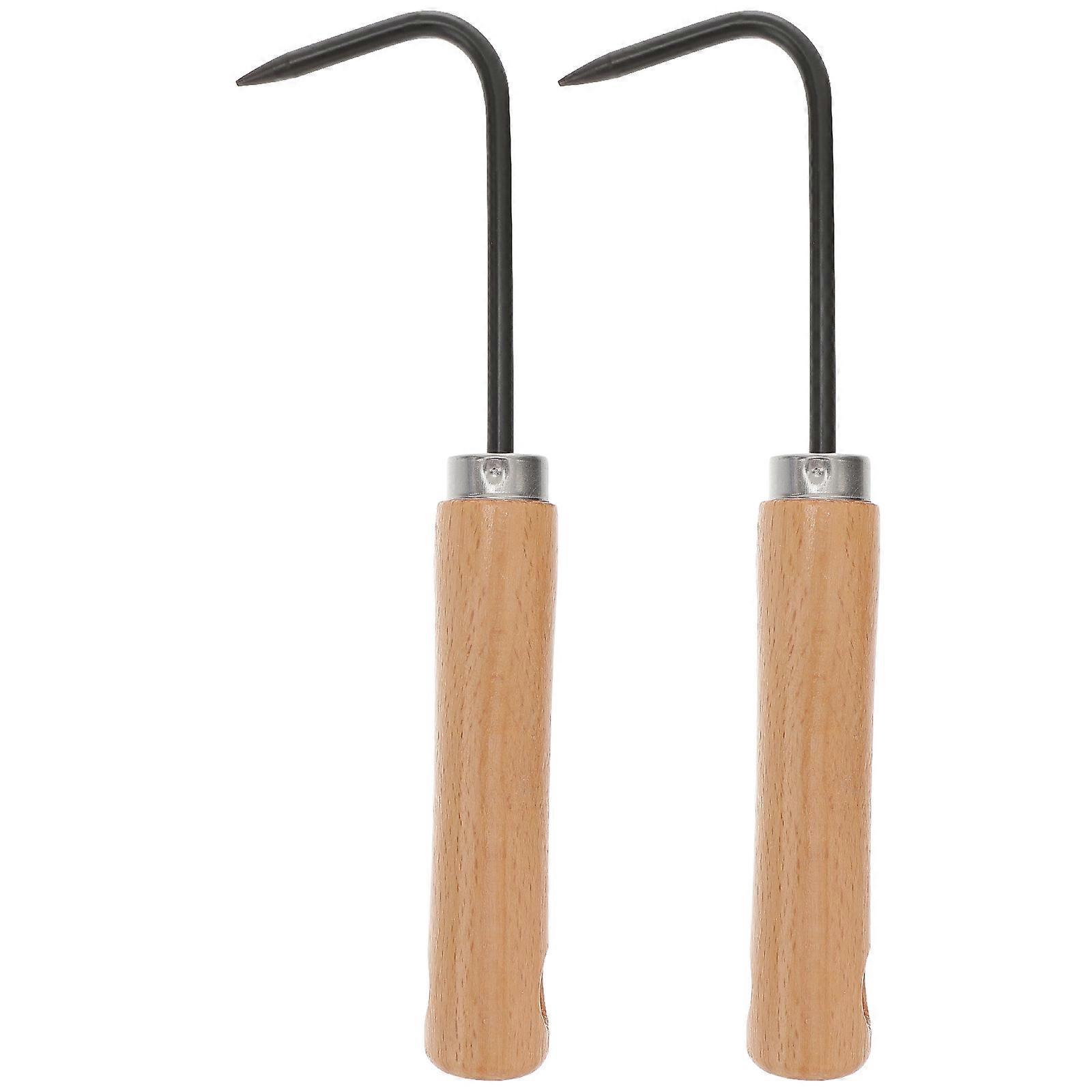 Stück Wurzelentferner Mit Holzgriff Aus Manganstahl, Manueller Unkrautstecher Für Den Garten-21.5x5.5cm-black