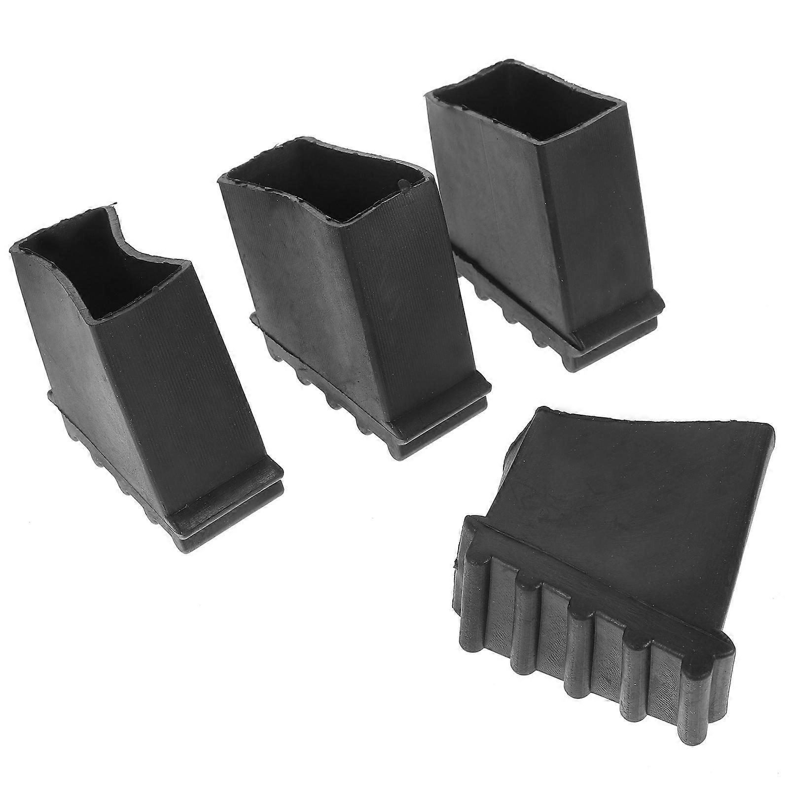 4-teiliges Set Trittleiterfüße, Vielseitige Leiterbeinschoner, Rutschfeste Leiterpads-5.00x5.00x2.50cm-black