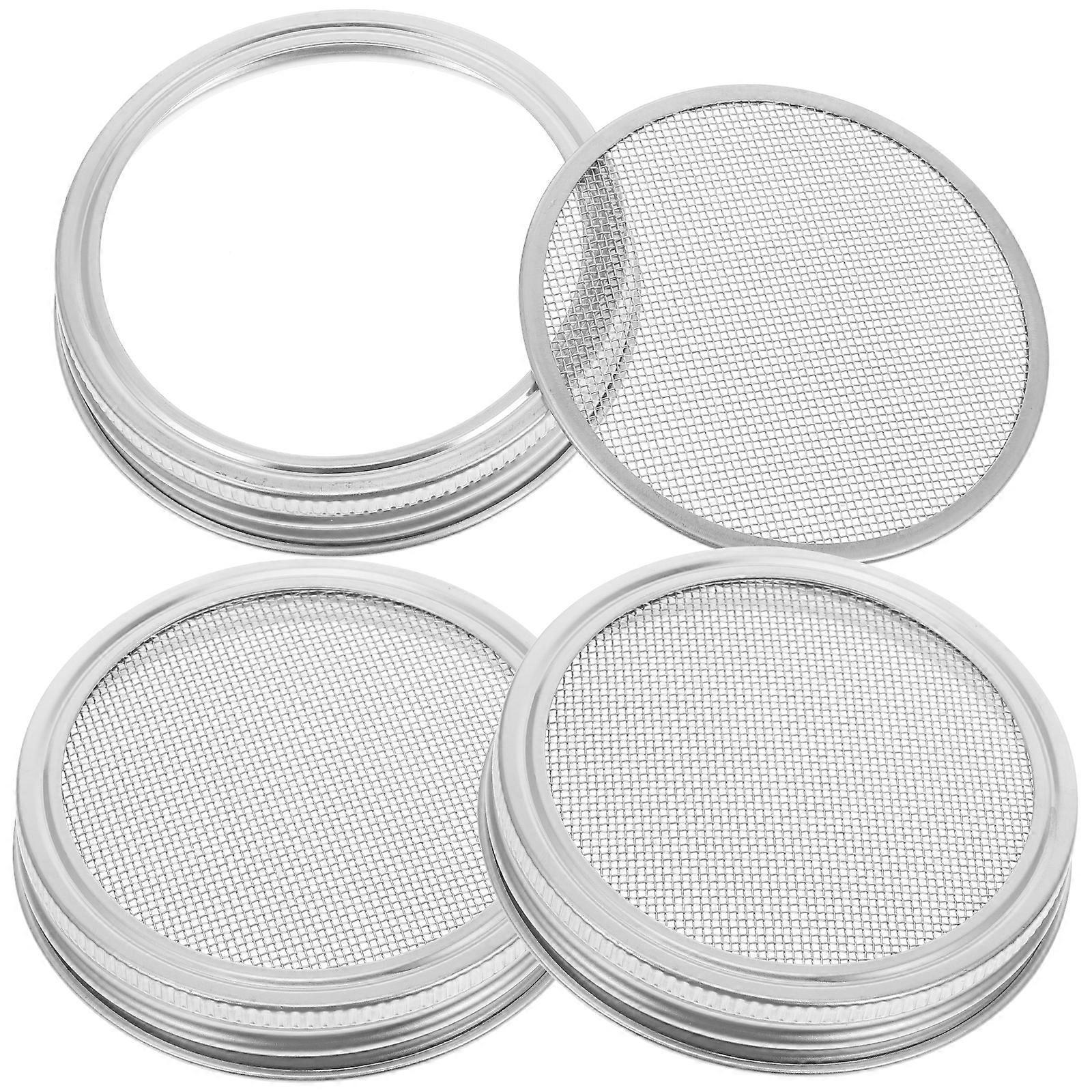 3er-pack 86-mm-keimdeckel Aus Edelstahl Für Weithals-einmachgläser Zur Herstellung Von Bio-sprossen In Haus Und Küche-8.60x8.60x1.70cm-silver