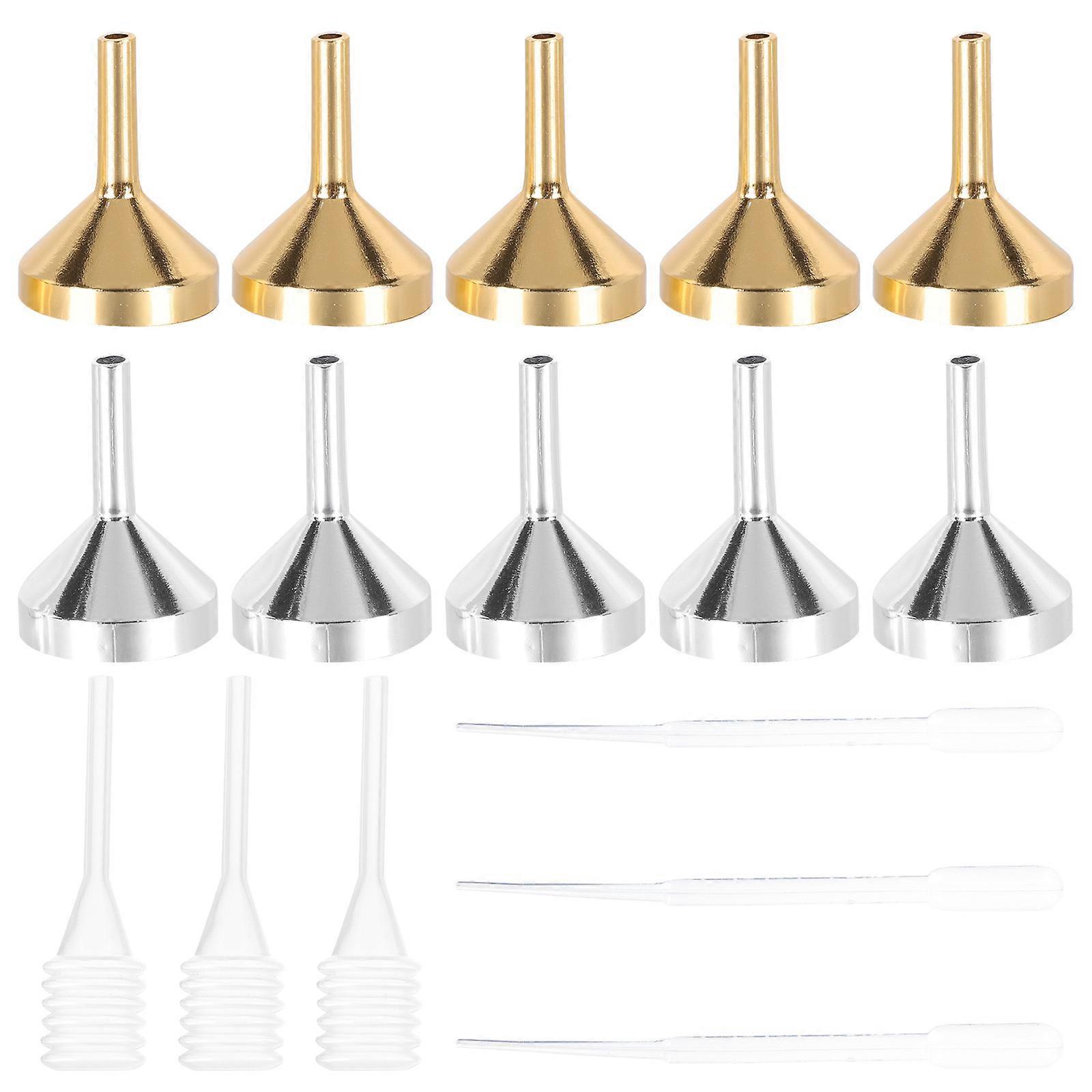 Set Tragbarer Metalltrichter Zum Umfüllen Von Parfümölen Mit Pipette-2.50x1.80x1.80cm