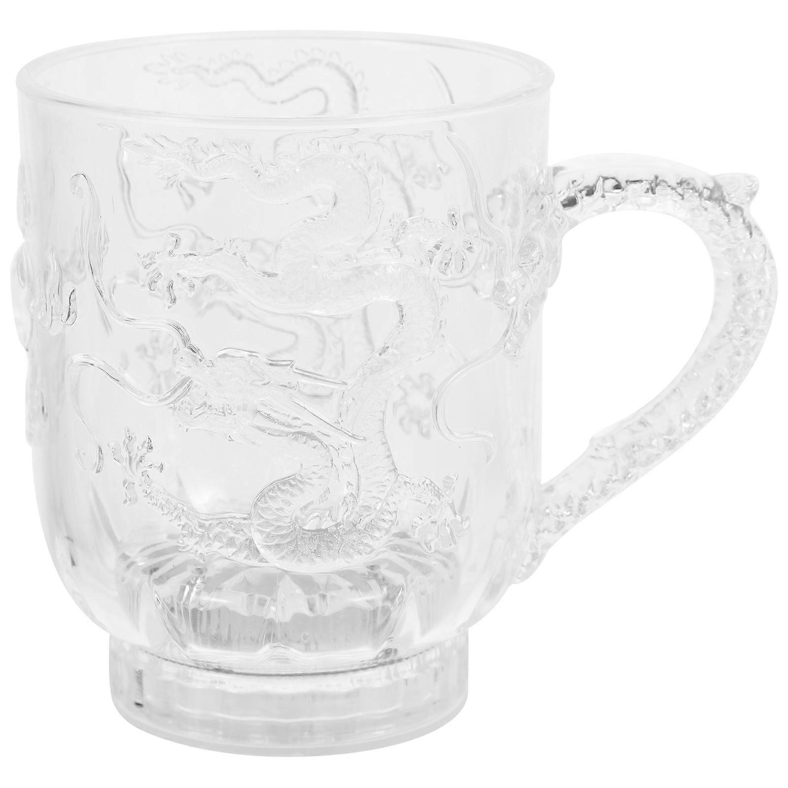 1 Stück Led-acryl-blinkbecher Mit Farbwechsel, Farbempfindlicher Trinkbecher Für Wasser, Milch, Tee, Kaffeegetränke, Drachenmuster (285 Ml)
