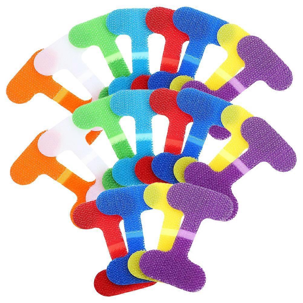 20 Stück Wiederverwendbare Nylon-kabeletiketten, Kabelbinder, Flexible Kabelorganisatoren-3.80x3.00x0.30cm-multi