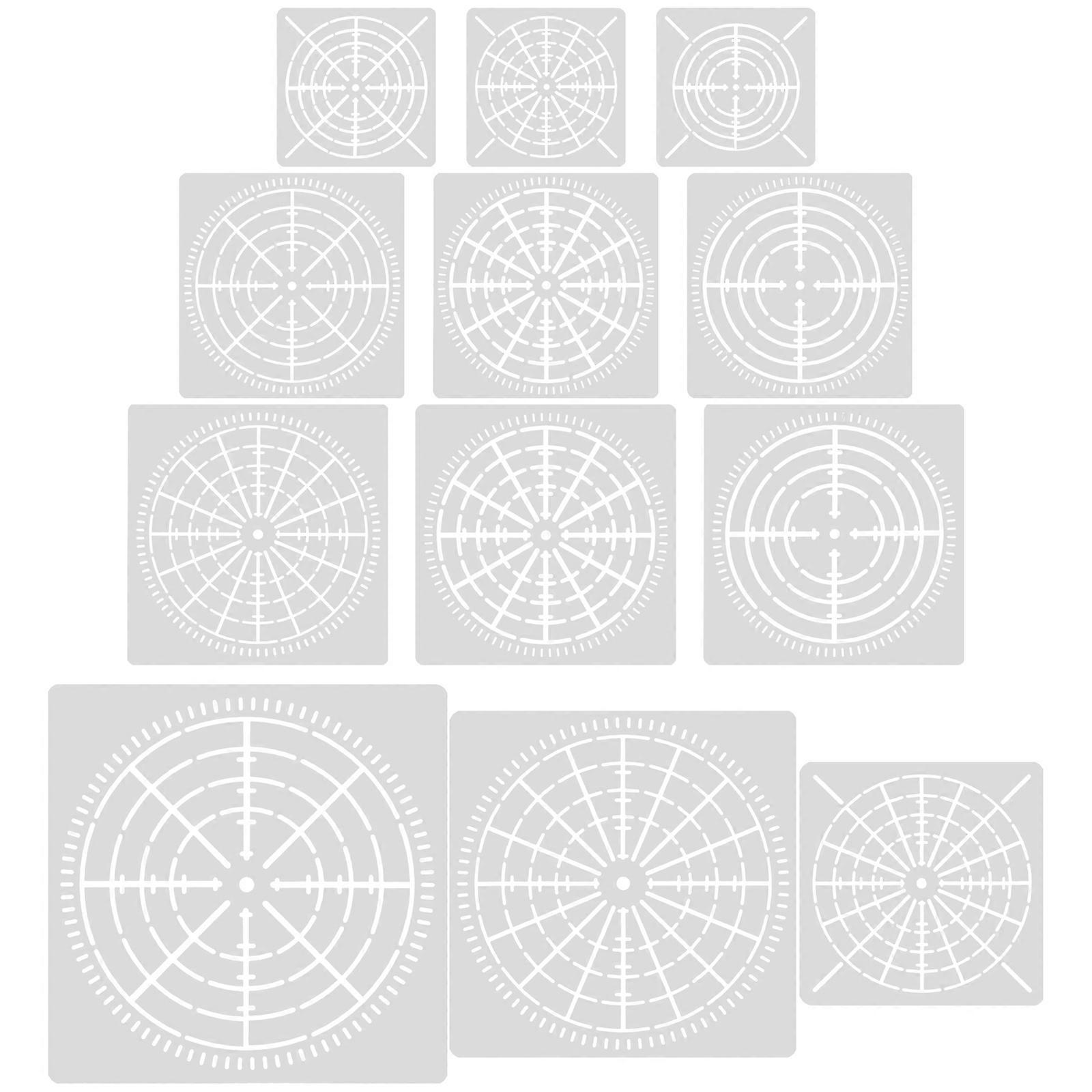 12 Blatt Filigrane Schablonen, Praktische Zielpunkt-schablonen, Diy-vorlagen, Diy-zubehör-15x15cm-white