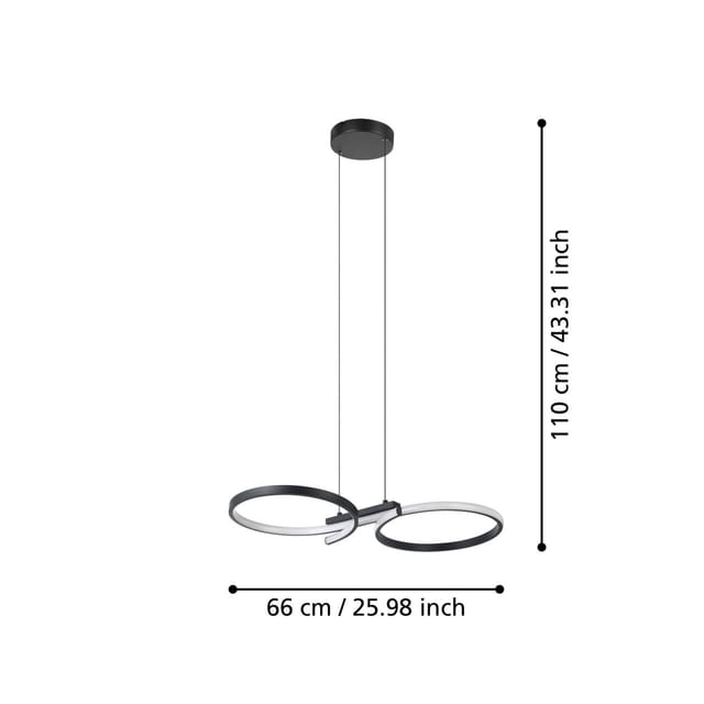 EGLO SERPINS ANHÄNGER L660 SCHWARZ/WEISS