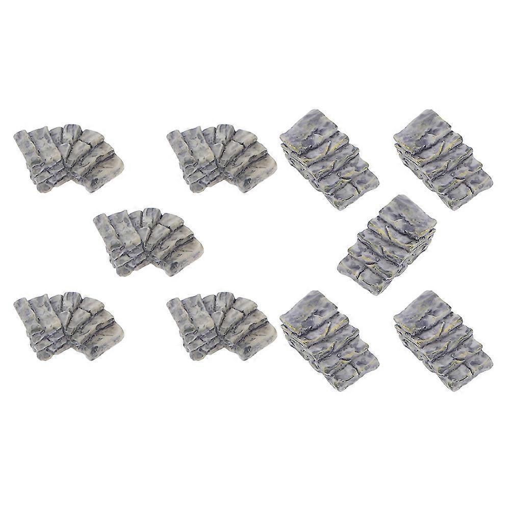 10 Stück Trittsteine Aus Kunstharz Zum Selbermachen Von Mikrolandschaftsfiguren Und Aquariumdekorationen-3.20x3.10x1.50cm-grey