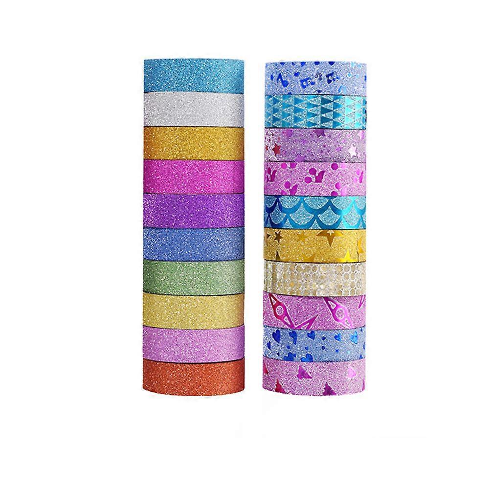 20 Rollen Glitzer-klebeband, Aufkleber, Papierklebebänder, Diy-dekorationsetiketten, Bastelbedarf Für Büro Und Schule (farbe Zufällig)-m