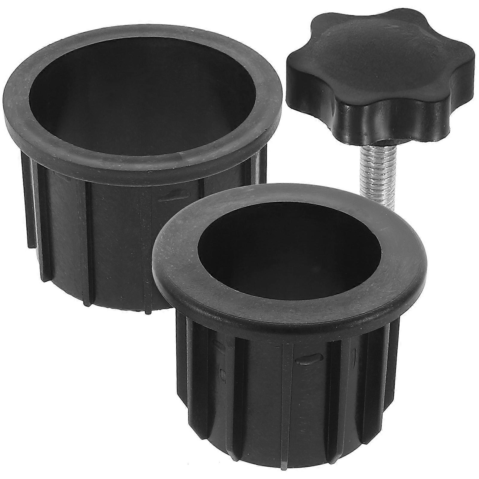 Set Sonnenschirmständer Mit Steckerabdeckungen Und Kappe – Ersatzteile Für Terrassenschirmständer-6x6x4.5cm-black