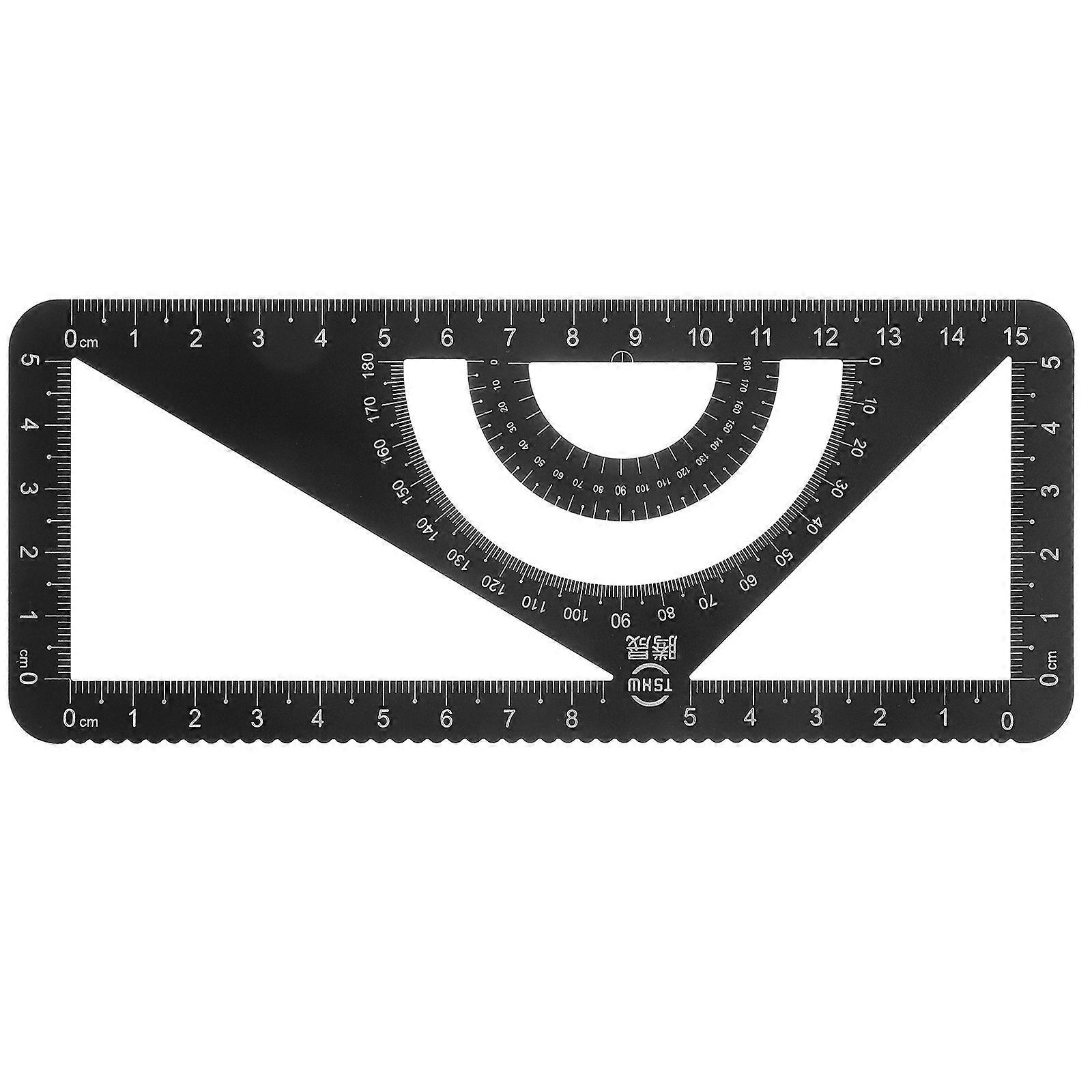 Lineal-set Zum Zeichnen, Messen, Geometrie, Dreieck, Gerades Lineal, Winkelmesser-17.00x7.00x0.10cm-black