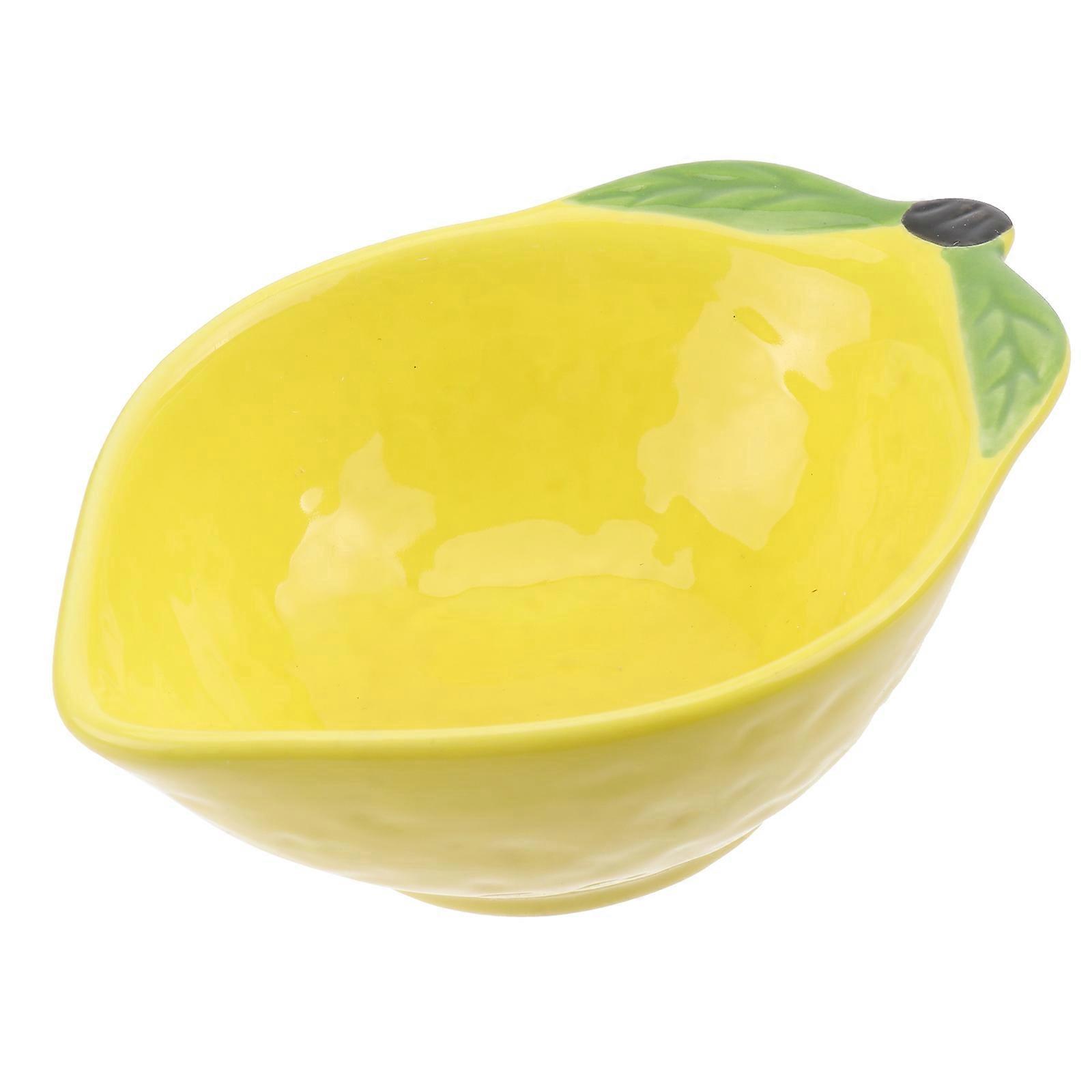 Keramik-dessertschale, Hübsch Gestaltet, Schale Für Trockenfrüchte, Servierplatte Für Snacks, Obstsalat (zitrone)-12.00x8.50x4.00cm-yellow