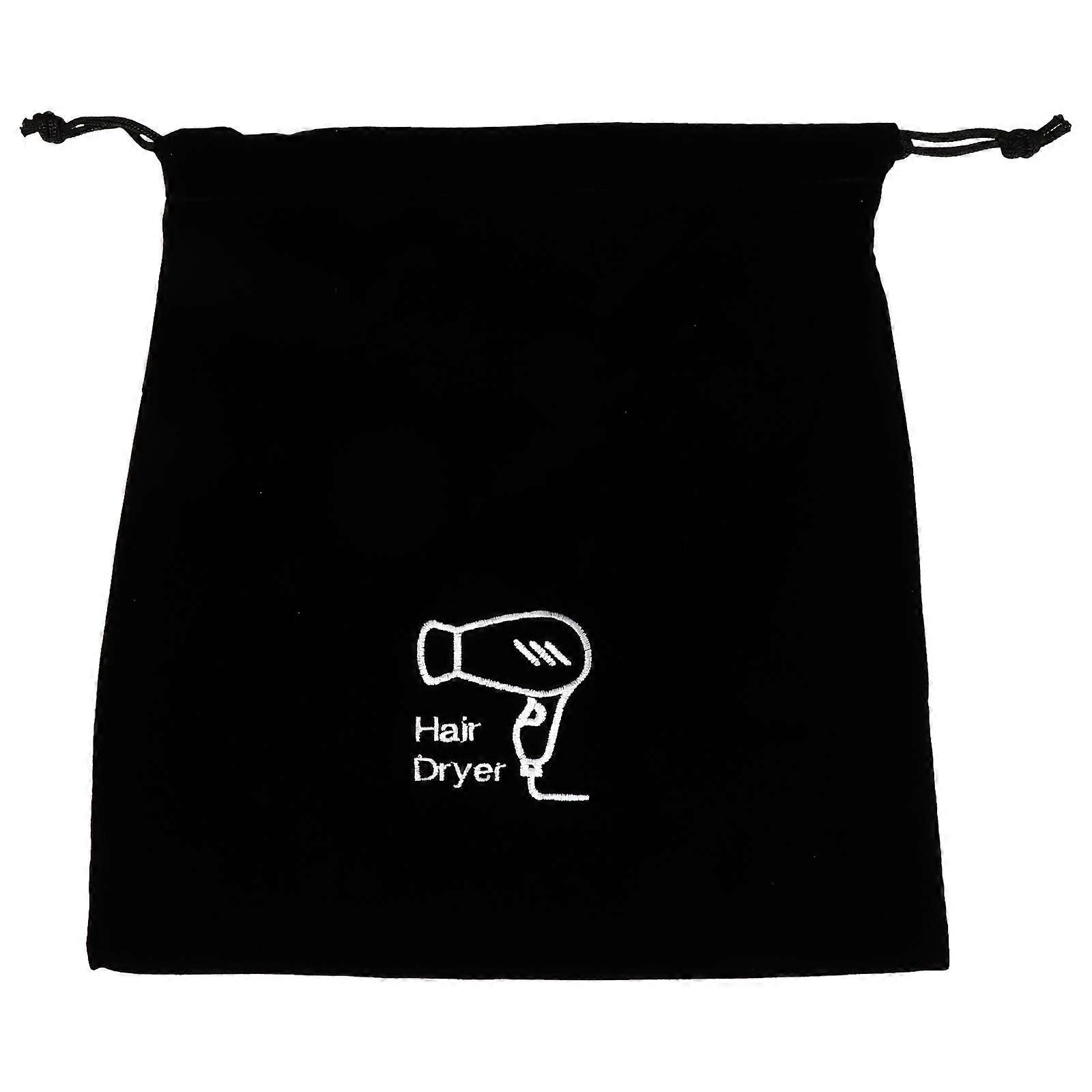 Stück Aufbewahrungsbeutel Für Haartrockner, Flanellbeutel Mit Kordelzug, Schmuckorganizer-30x26cm-black