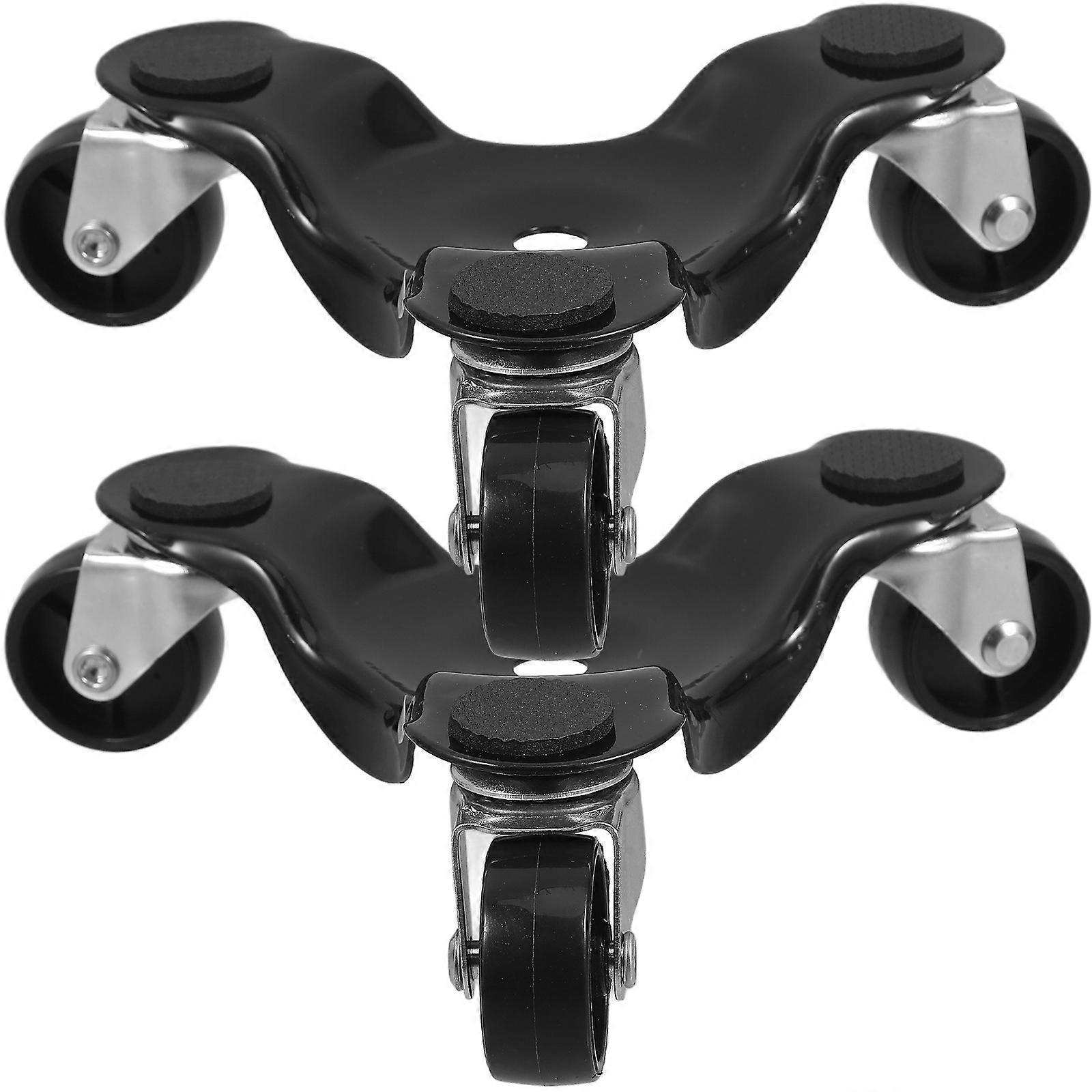 2-teiliges Möbeltransport-set: Dreieckiger Möbelroller, 3-rad-möbelroller-16.50x16.50x5.00cm-black
