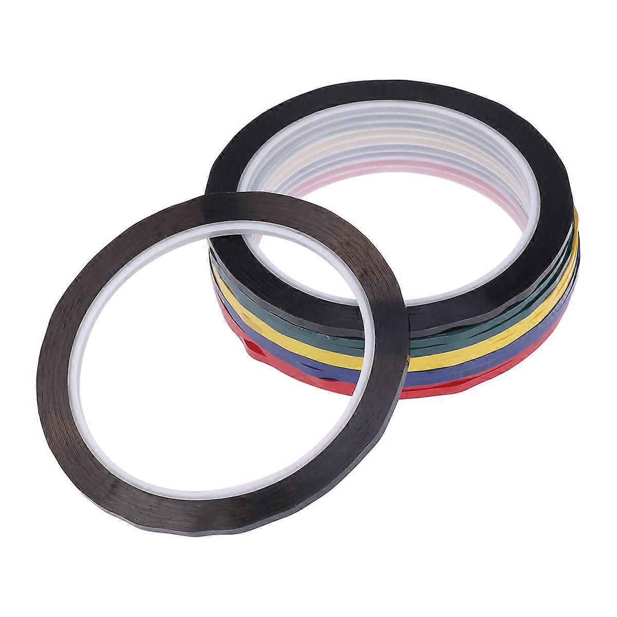 10 Stück 5s Desktop-positionierungsband 3 Mm X 50 M Desktop-logo-band Whiteboard-markierungsband Nahtloses Warnsegmentband Farbmarkierungslinie (schwarz/blau/grün/gelb)-10.00x10.00x0.30cm