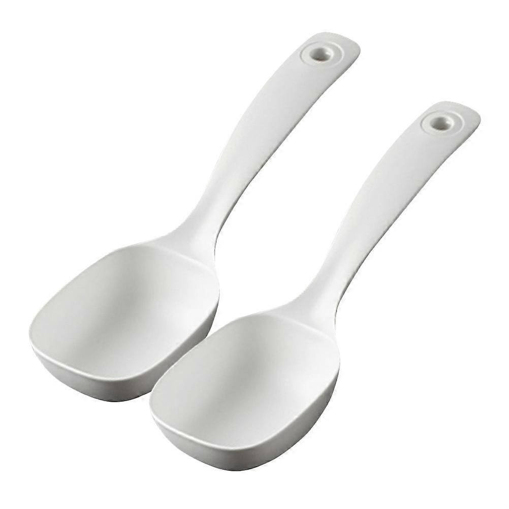 2 Große, Wiederverwendbare Porridge-löffel Für Suppentöpfe Und Restaurants, Kantinen Und Zuhause-21.00x6.60x4.00cm-white