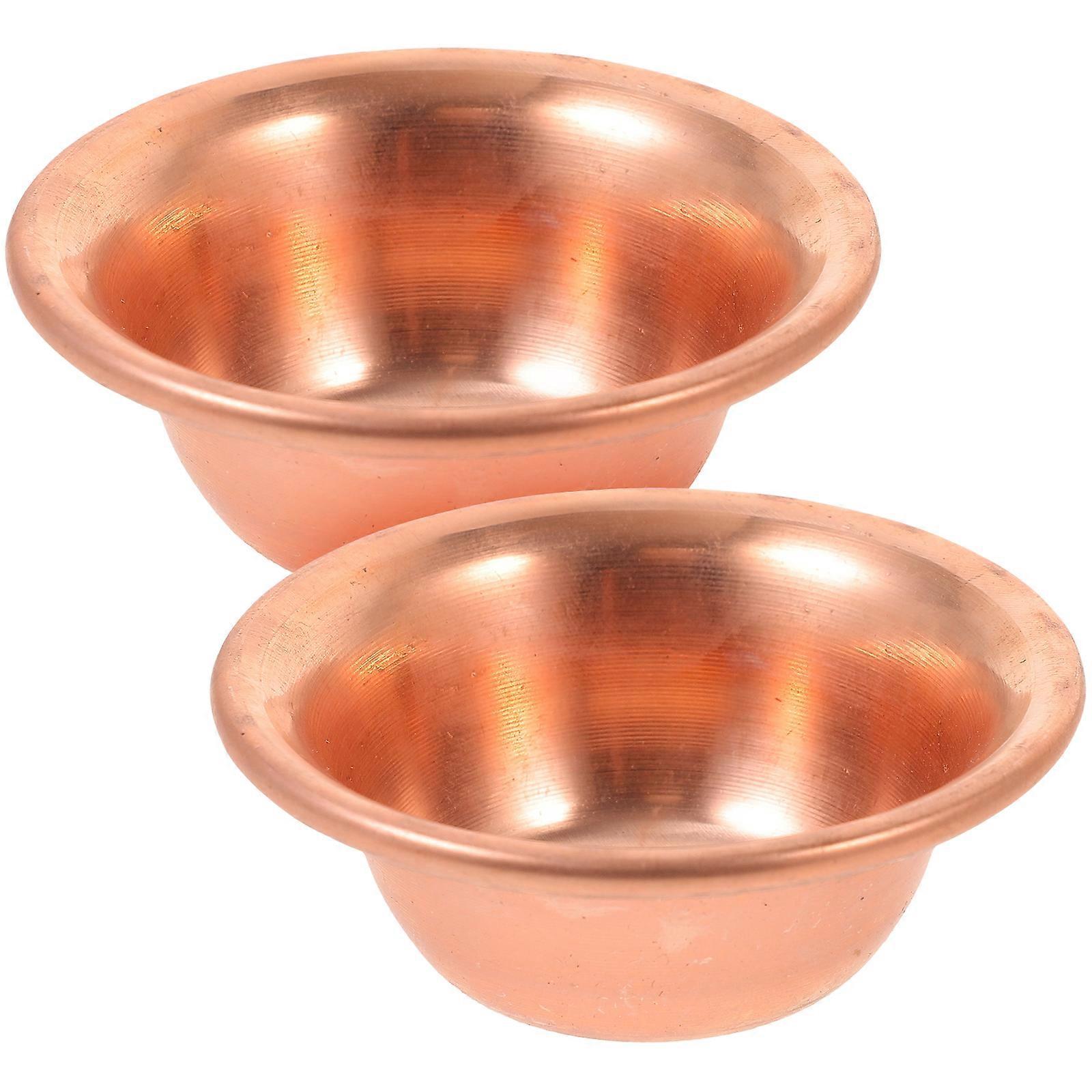Stück Altarbecher, Weihwasser-opferbecher, Buddhistische Gebetsschalen, Kleine Kupferwasserbecher-7x7x2.6cm