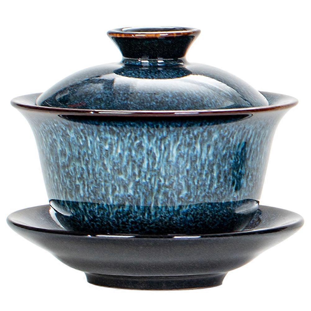 Set Gongfu-teeschale, Vintage-keramik-trinkteetasse, Kung-fu-teeterrine-8.6x8.6x9.9cm