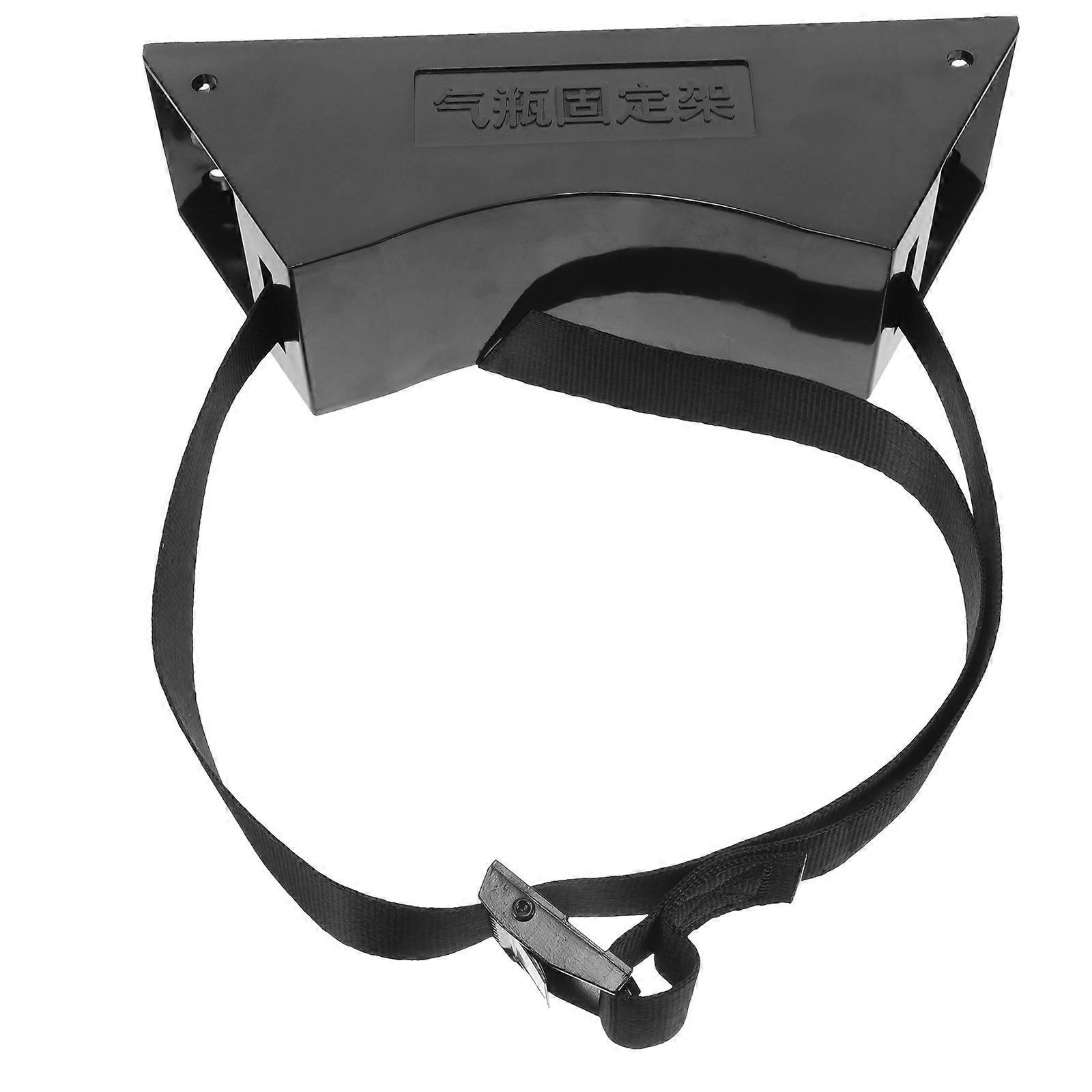 Gasflaschenhalter, Propangasflaschenhalter, Wandmontage-gasflaschenhalter Mit Befestigungsgurt-23.00x23.00x6.50cm-black