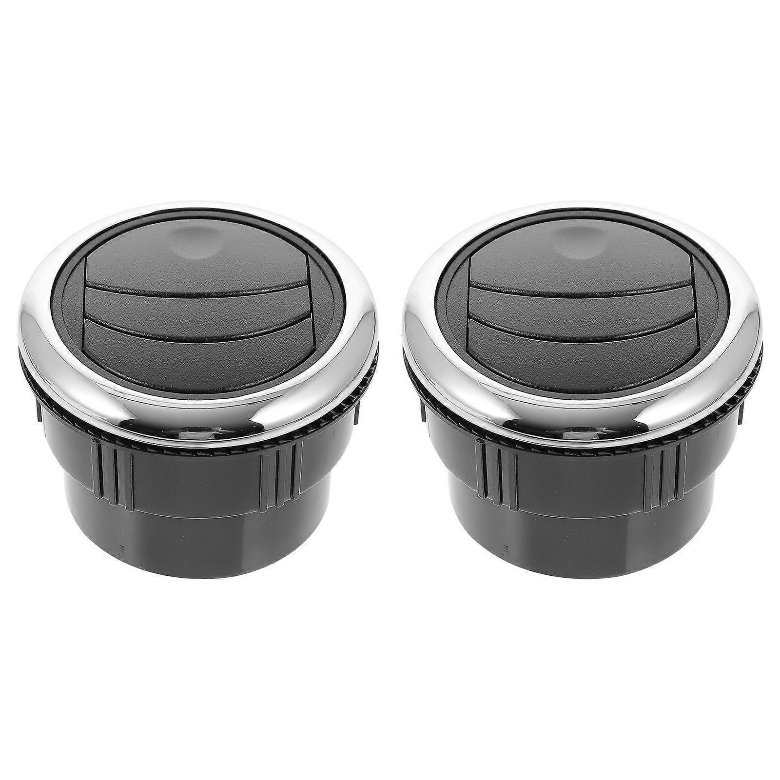2 Stück Runde Lüftungsauslässe Für Klimaanlagen-8.7x8.7x5.5cm-black