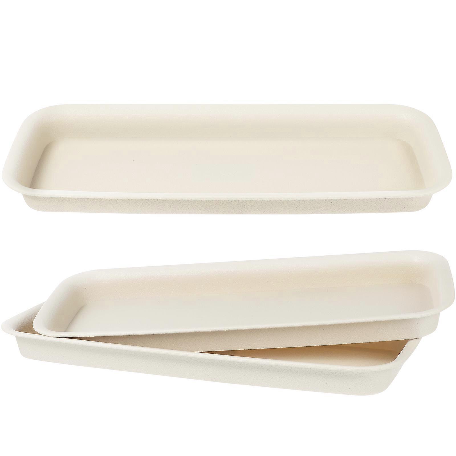 3er-set Kunststoff-blumentöpfe, Untersetzer Für Topfpflanzen Im Haushalt, Wasserauffangschalen-34.00x14.00x3.00cm-white