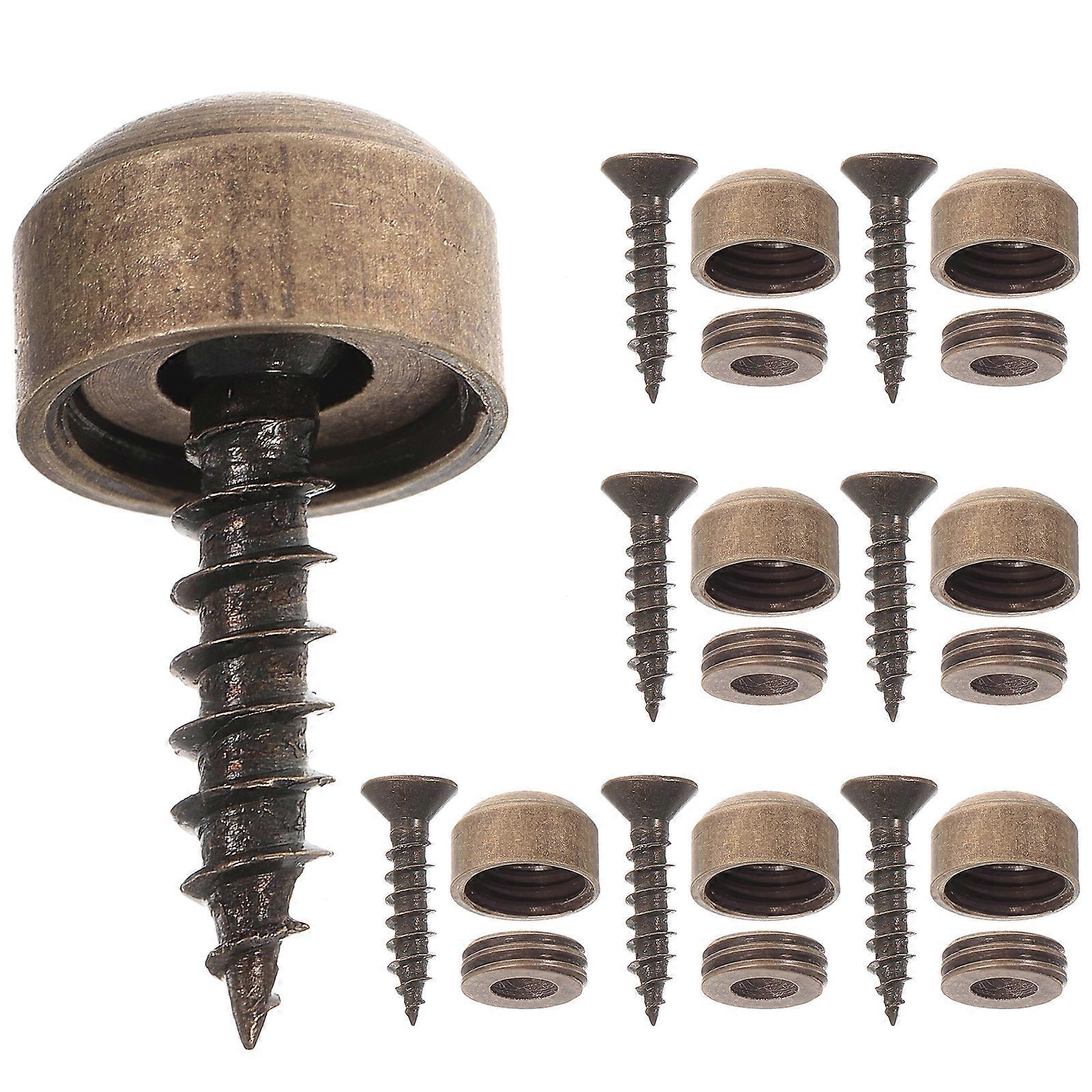 Set Dekorative Selbstschneidende Spiegelbefestigungsschraube Mit Kappe-0.90x0.90x0.50cm