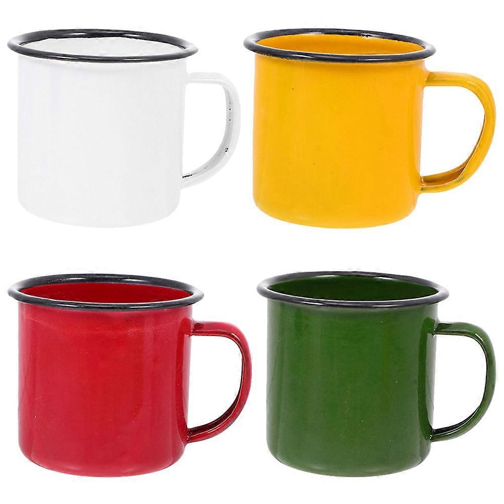 4er-set Wiederverwendbare Emaille-wasserbecher, Teebecher, Trinkbecher, Partybecher, Weinbecher-6.50x6.50x6.00cm-assorted Color