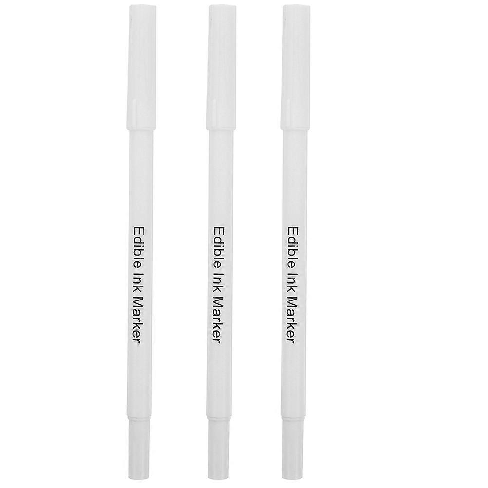 3er-set Essbare Tintenstifte, Essbare Tintenmarker, Kuchenmarkierstifte, Essbare Tintenstifte, Backwerkzeug-19.00x0.50x0.50cm-white