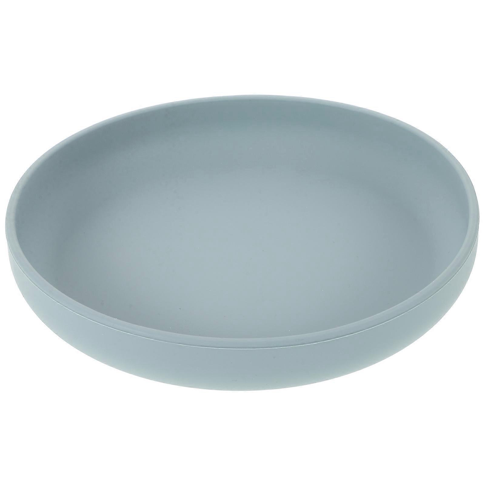 Silikon-schaufelteller, Auslaufsicherer Teller Für Senioren Mit Saugnapfboden, Rutschfestes Geschirr Für Menschen Mit Behinderungen-19.50x19.50x4.00cm-sky-blue