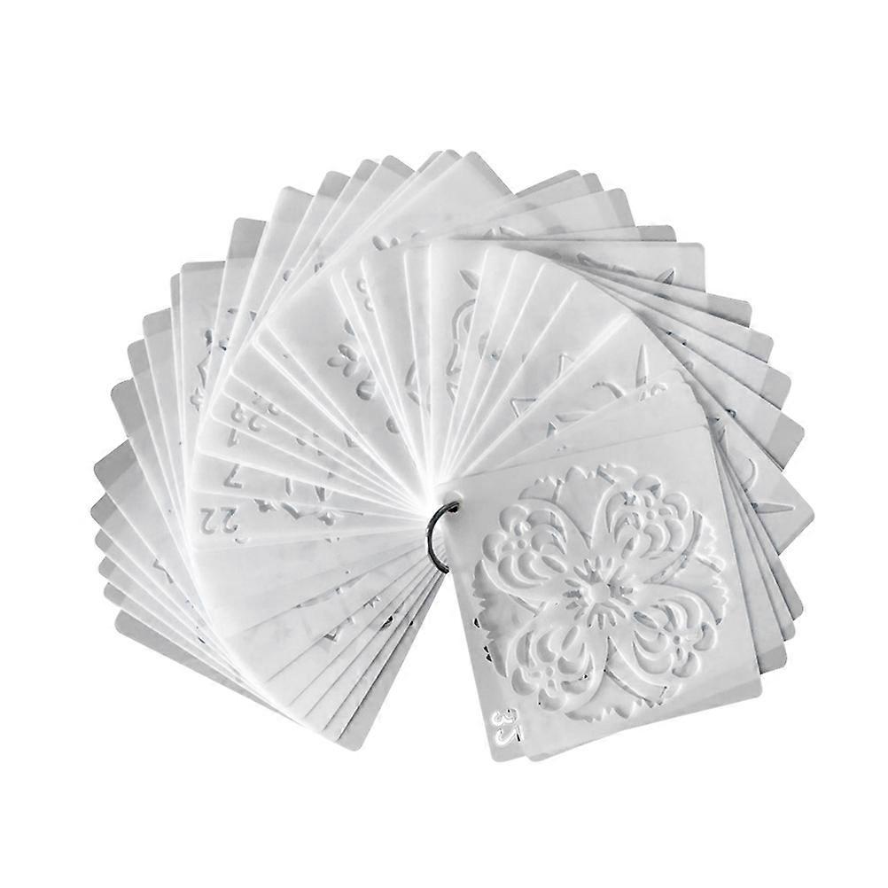 36-teiliges Set Mandala-zeichenschablonen Zum Selbermachen, Bemalen Und Dekorieren, Hohl-mandala-sprühschablonen-9x9cm-white