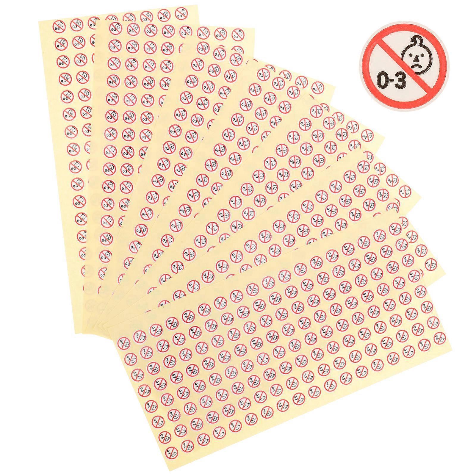 1000 Stück „nicht Erlaubt“-babyaufkleber, Klebeaufkleber, Spielzeugaufkleber, Lebensmittelaufkleber, Etiketten (0-3 Jahre)-21.5x11cm